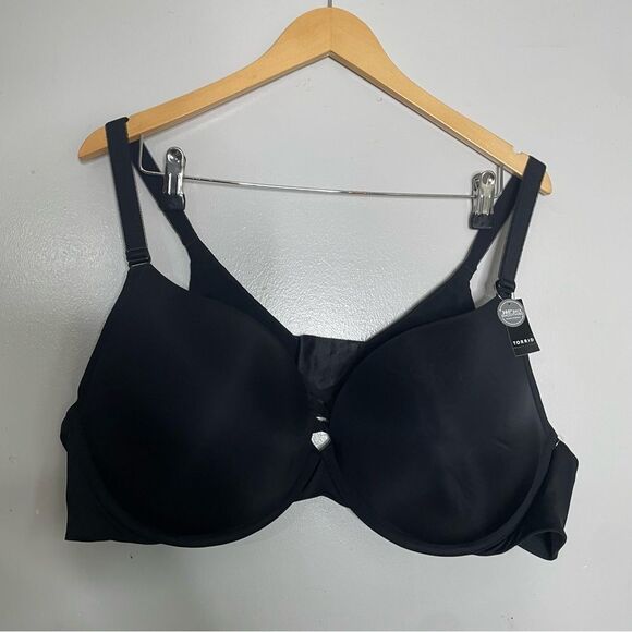 Torrid XO Plunge Push-Up Bra Corset Front 360 Back Smoothing Size 50C Black - Picture 2 of 5